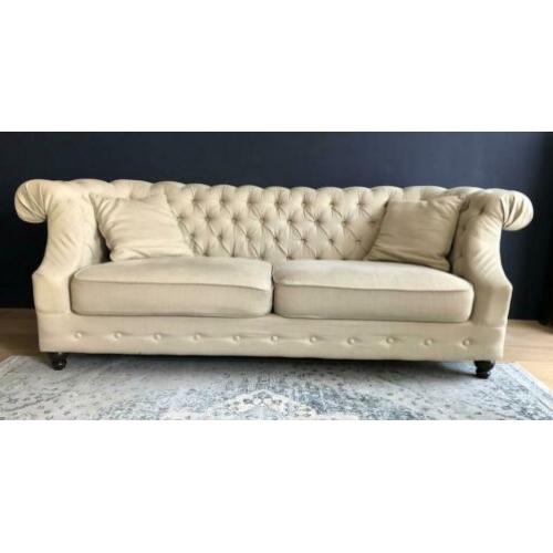 Cremekleurige stoffen banken (2- en 3-zits)