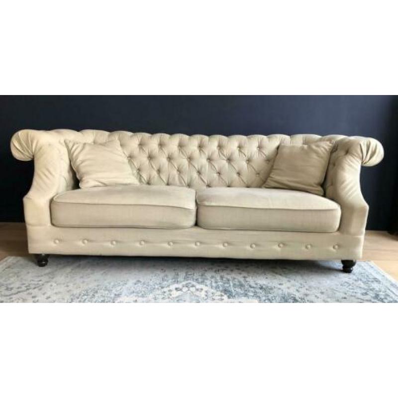 Cremekleurige stoffen banken (2- en 3-zits)
