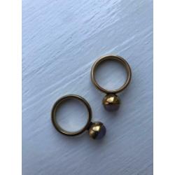 2 Melano ringen twisted inclusief 2 zettingen (edelsteen)