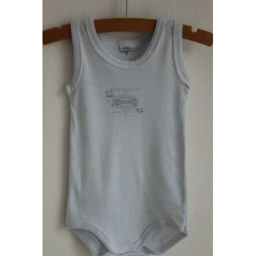 Blauw-wit rompertje van Petit Bateau maat 68 (9832)