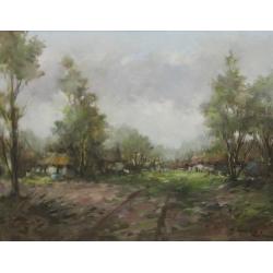 Harrie Koolen 1904-1985 Boerenerf met Boerderijen
