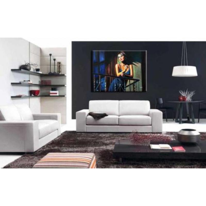 d724 Dame olieverf schilderij 120x90cm