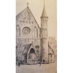 Unieke Tekening Ridderzaal Den Haag Hans Berk ong. 1920.