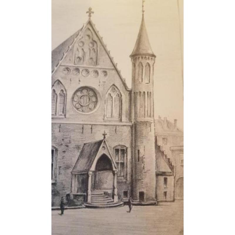Unieke Tekening Ridderzaal Den Haag Hans Berk ong. 1920.