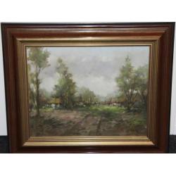 Harrie Koolen 1904-1985 Boerenerf met Boerderijen