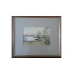 Cox P. Peter landschap schilderij aquarel