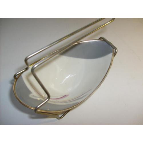 vintage jaren50 BAVARIA R porselein design schaal in houder