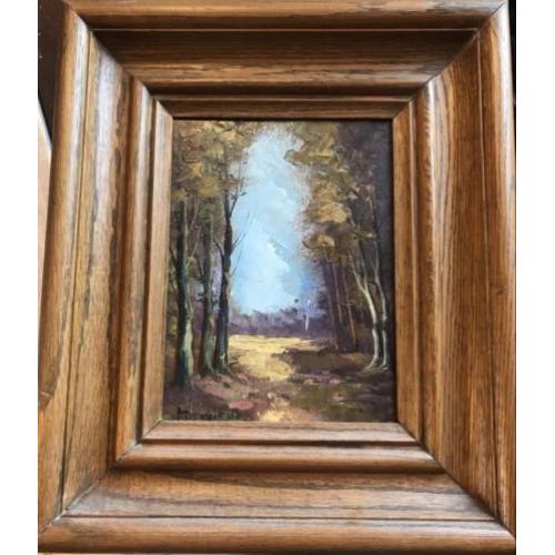Olieverfschilderij Matheve bos / met certificaat en lijst