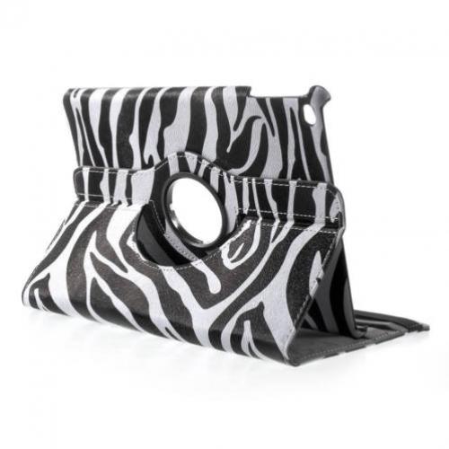 iPad 2017 en Air 1 hoes 360 roteerbaar kunstleder Zebra mot