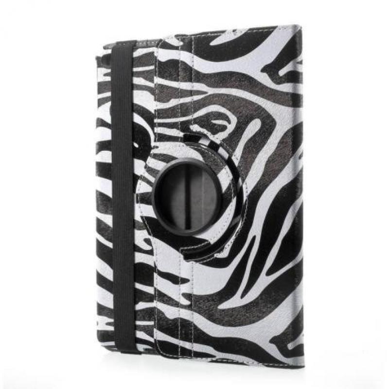 iPad 2017 en Air 1 hoes 360 roteerbaar kunstleder Zebra mot