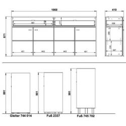 Germania Calvi Dressoir Large Grijs Hoge Poten Outlet