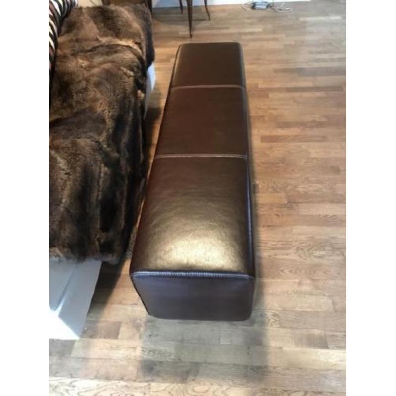 Leren hocker bruin