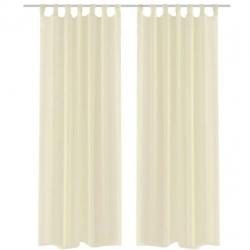 vidaXL Gordijn Crème 140x175 cm (2 stuks)