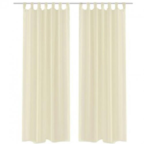 vidaXL Gordijn Crème 140x175 cm (2 stuks)