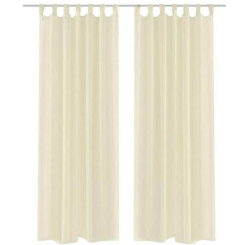 vidaXL Gordijn Crème 140x175 cm (2 stuks)