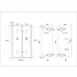 Vouwbare nisdeur douchedeur 90 x 202 veiligheidsglas