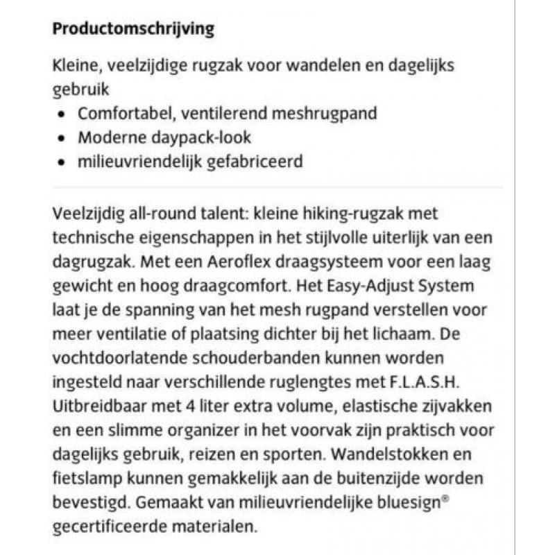 Wandelrugzak Vaude 18 liter -nieuw-