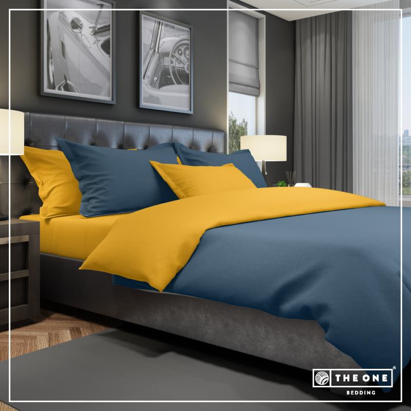 The One Dekbedovertrek Classic Indigo Blue / Gold-200x220cm