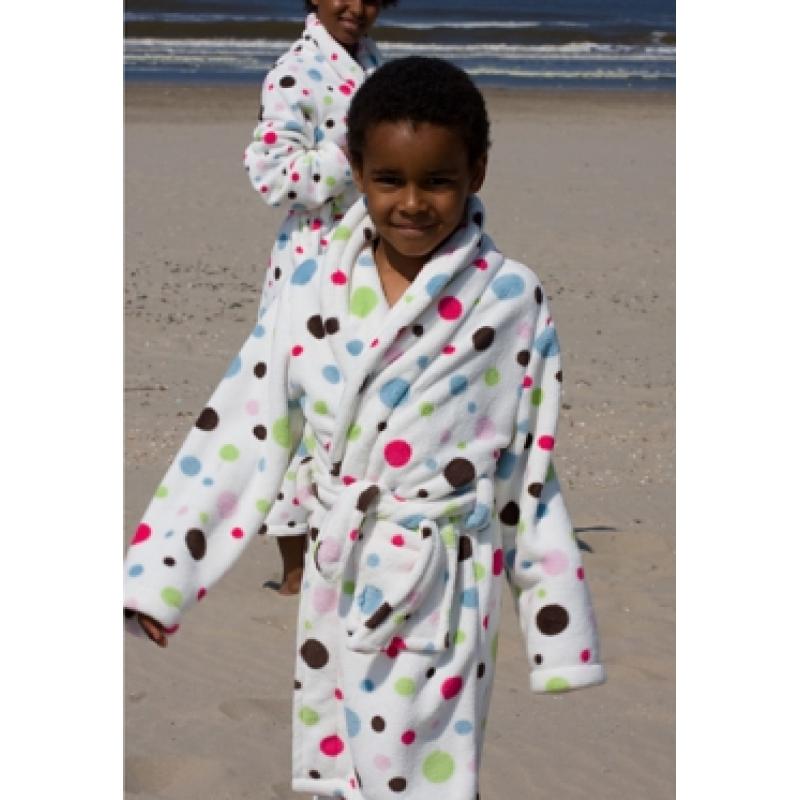 Little multi dottie / kinder badjas - XL (11-13 jaar)