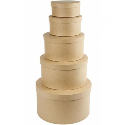 Ronde bruine hobby knutselen doos/dozen van karton - 30 x 15 cm - cadeauverpakking - hoeden box