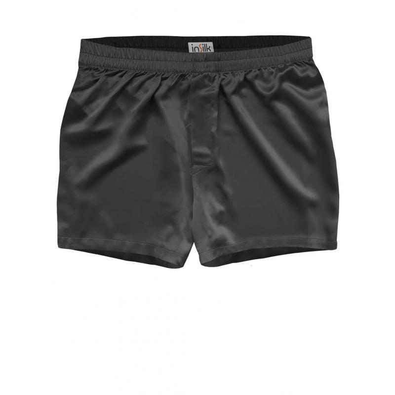 Zijden Boxershort inSilk Collection, Kleur Zwart, Maat Large